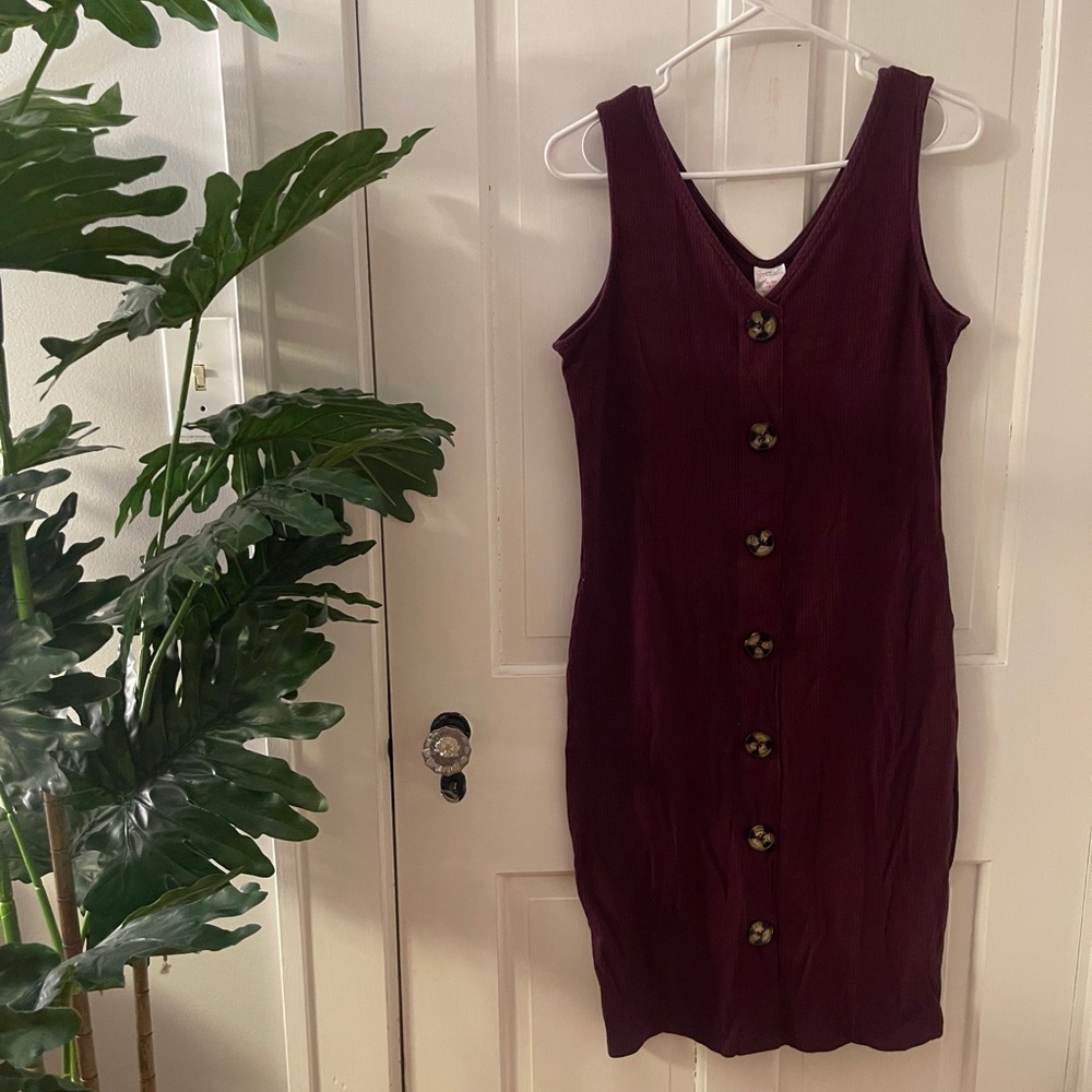 burgandy Sleeveless Dress